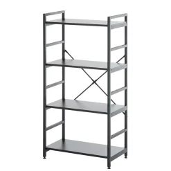 Wohnen Offenes Industrial Style Regal in Schwarz - Keuna