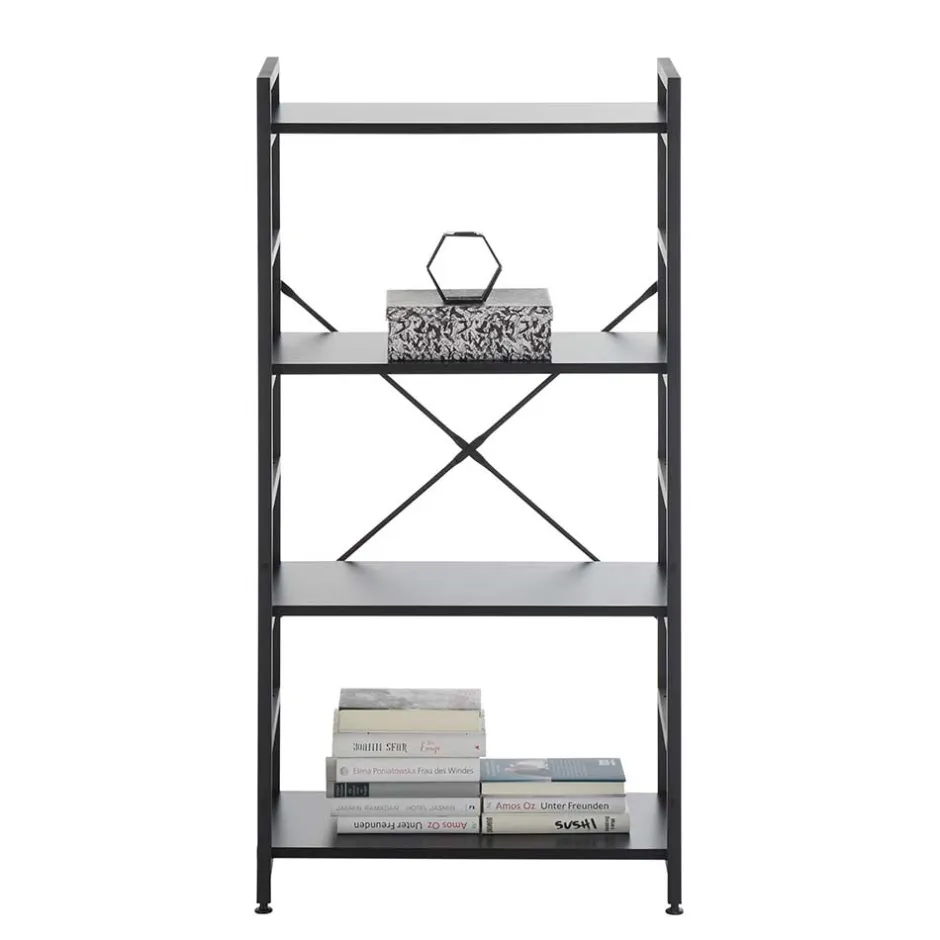 Wohnen Offenes Industrial Style Regal in Schwarz - Keuna