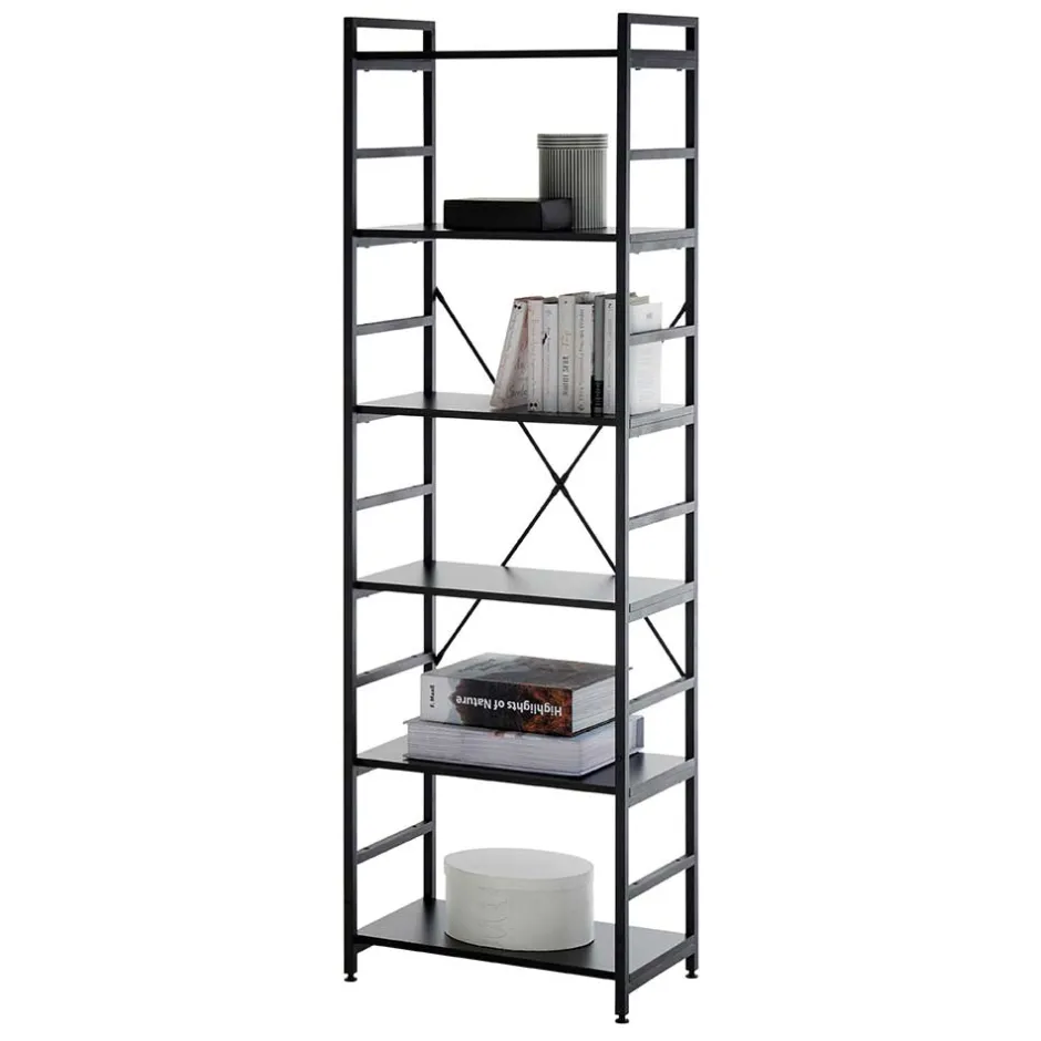 Wohnen Offenes Industrial Style Regal in Schwarz - Keuna