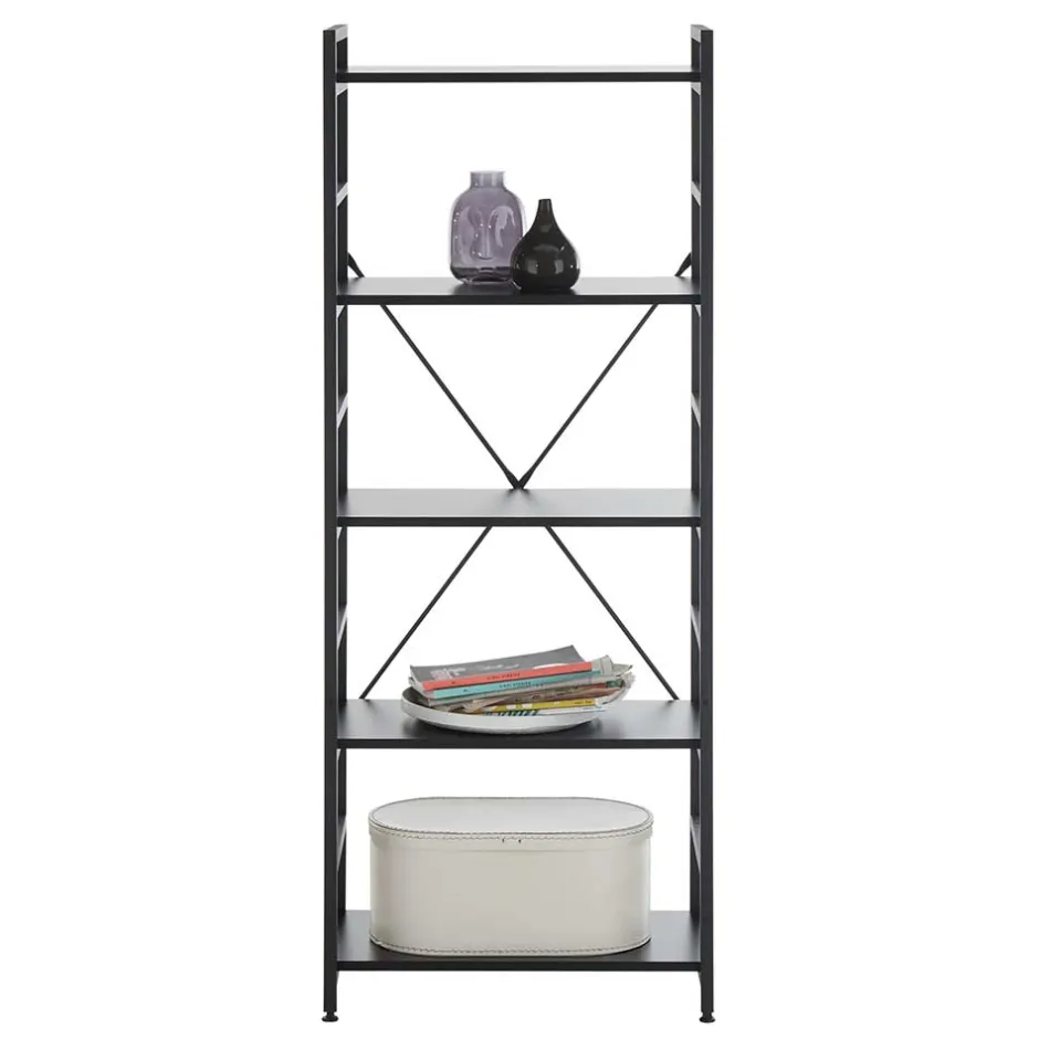 Wohnen Offenes Industrial Style Regal in Schwarz - Keuna