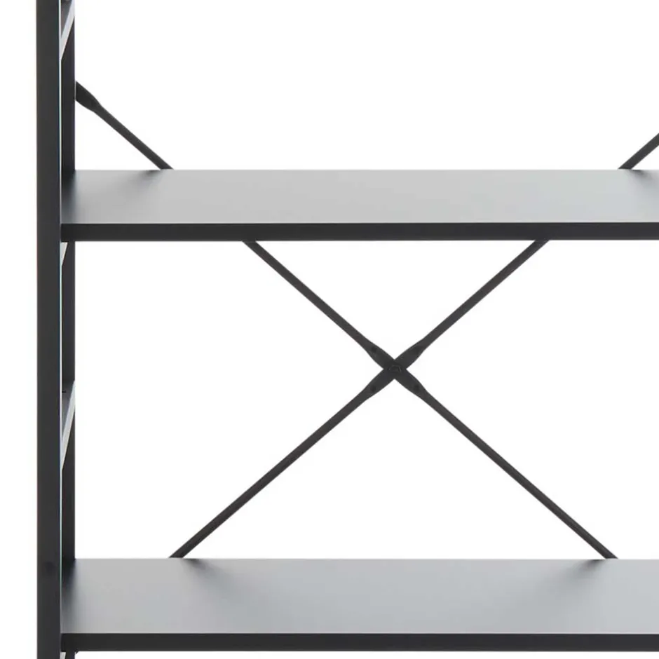 Wohnen Offenes Industrial Style Regal in Schwarz - Keuna