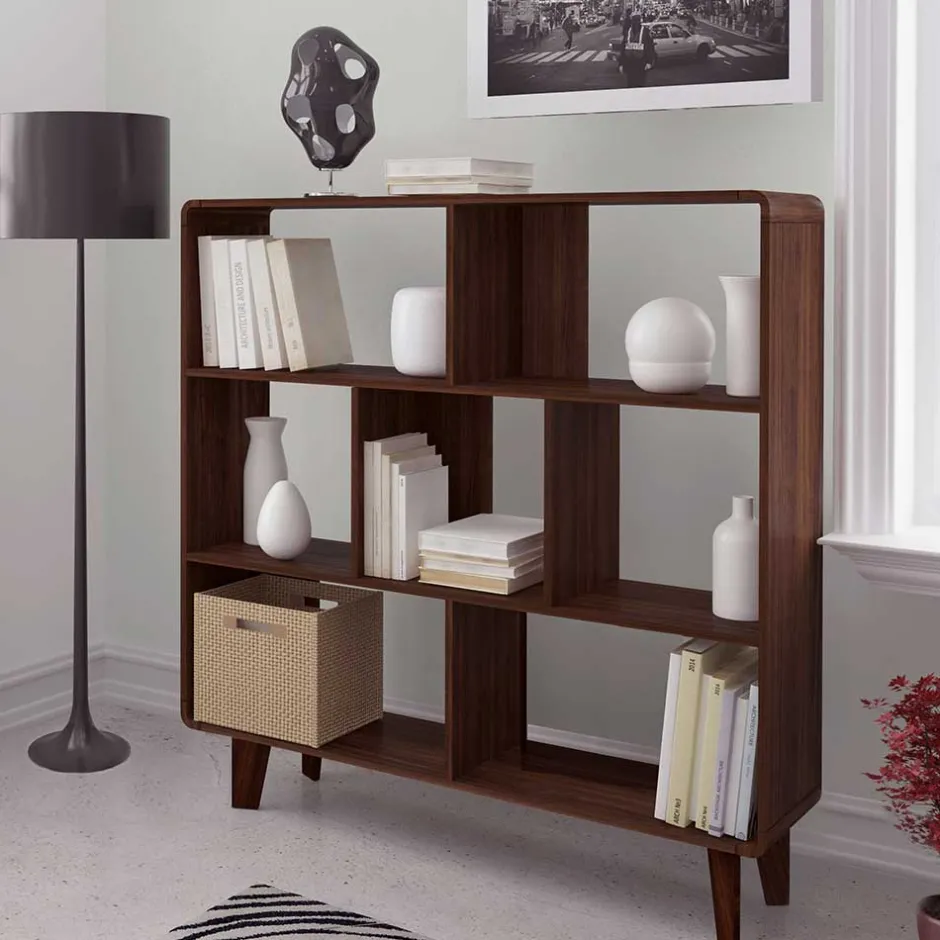 Wohnen Offenes Regal in Walnuss Holzoptik - Pastilla