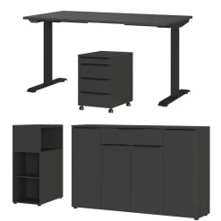 Office Einrichtung in Dunkelgrau - Tila (vierteilig)^Wohnen New
