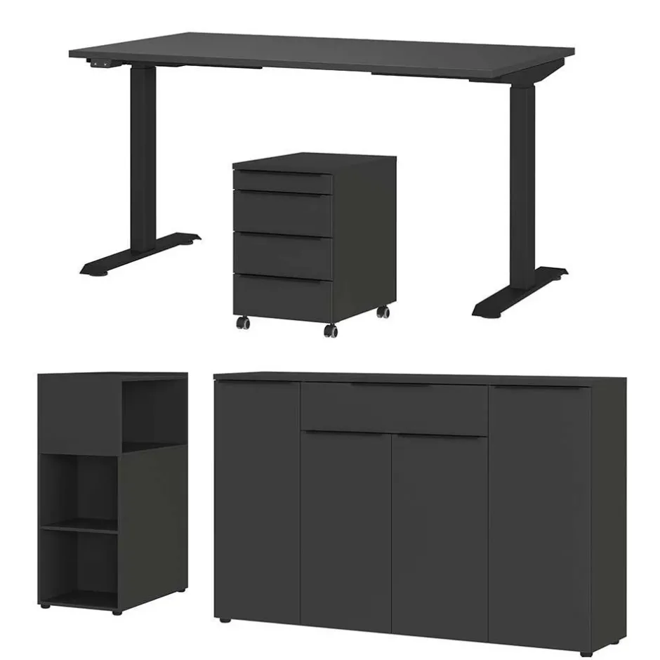 Office Einrichtung in Dunkelgrau - Tila (vierteilig)^Wohnen New