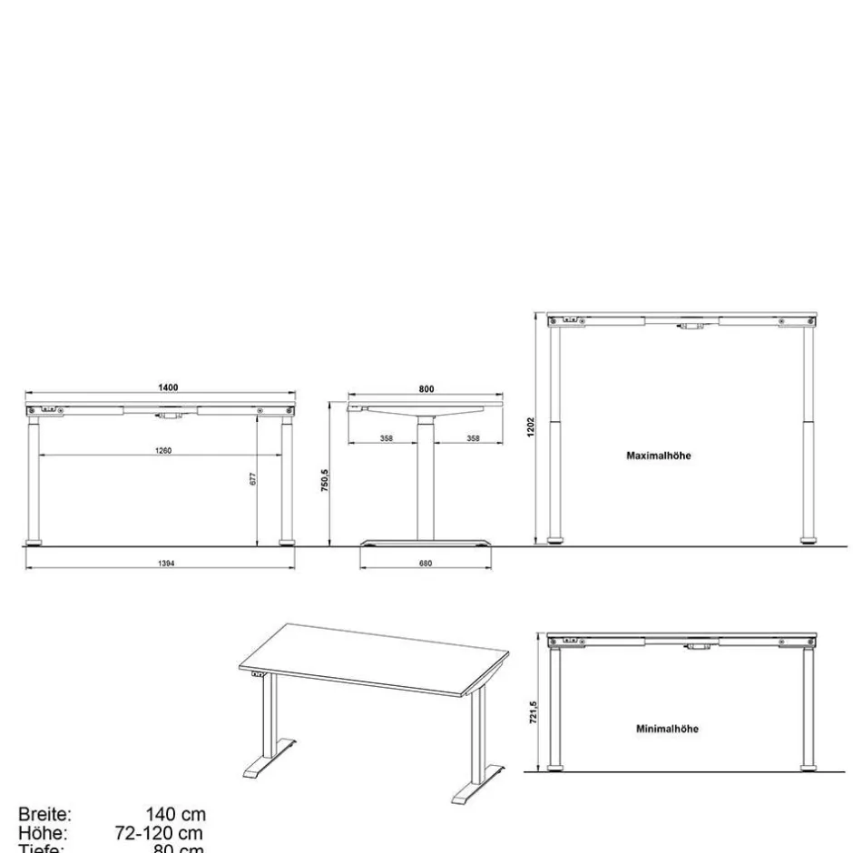 Office Einrichtung in Dunkelgrau - Tila (vierteilig)^Wohnen New
