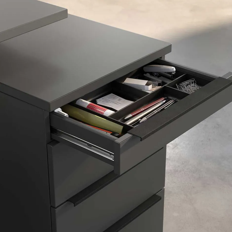 Office Einrichtung in Dunkelgrau - Tila (vierteilig)^Wohnen New