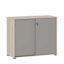 Office Schrank in Eiche Hell & Platingrau - Lakes^Wohnen Hot