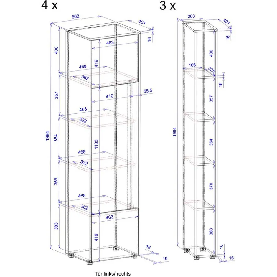 Office Schrank- und Regalwand Set - Nonessia (siebenteilig)^Wohnen Sale