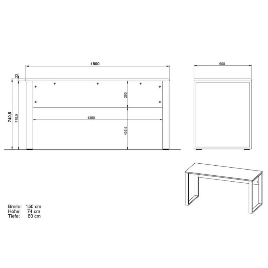 Officetisch und Schränke Set - Casai (dreiteilig)^Wohnen Outlet
