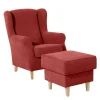 Wohnen Ohrenbackensessel aus Velours in Terracotta - Zadella
