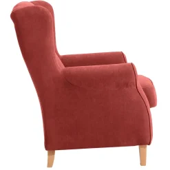 Wohnen Ohrenbackensessel aus Velours in Terracotta - Zadella
