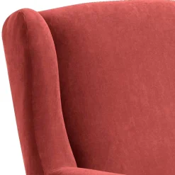 Wohnen Ohrenbackensessel aus Velours in Terracotta - Zadella