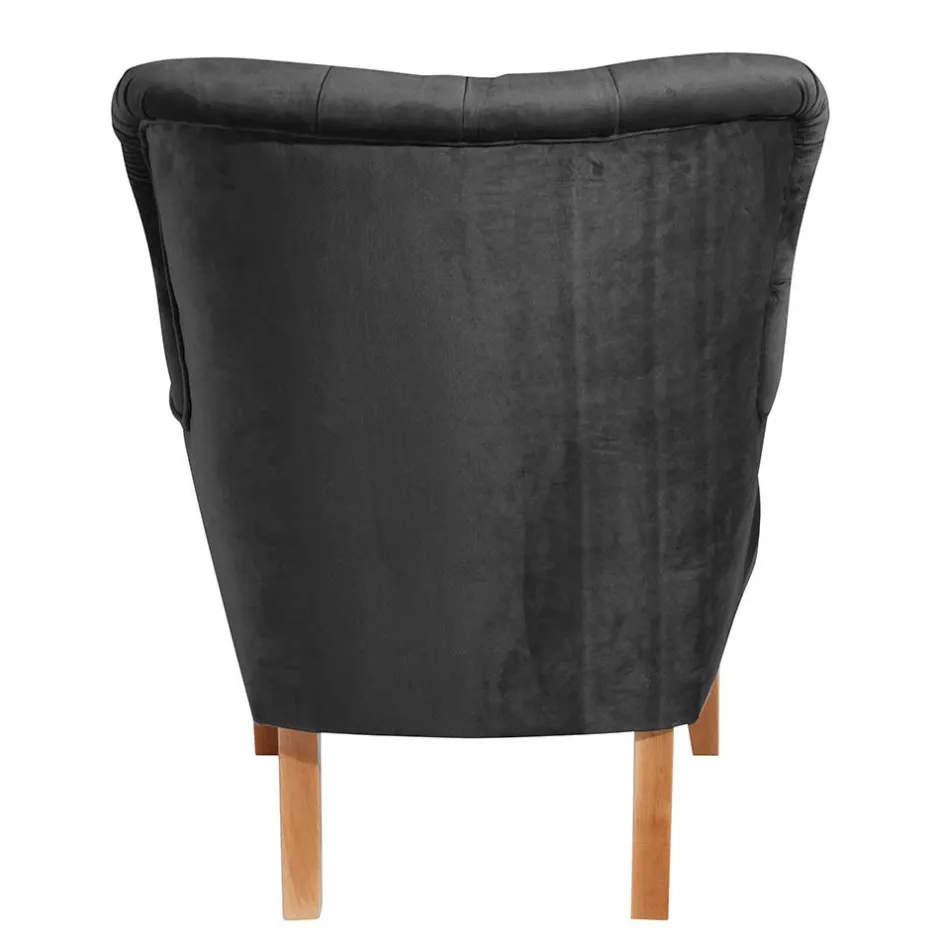Wohnen Ohrenbackensessel in Anthrazit Samtvelours - Camcupa