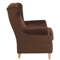 Wohnen Ohrenbackensessel in Braun und Buche Natur - Revelinda