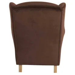 Wohnen Ohrenbackensessel in Braun und Buche Natur - Revelinda