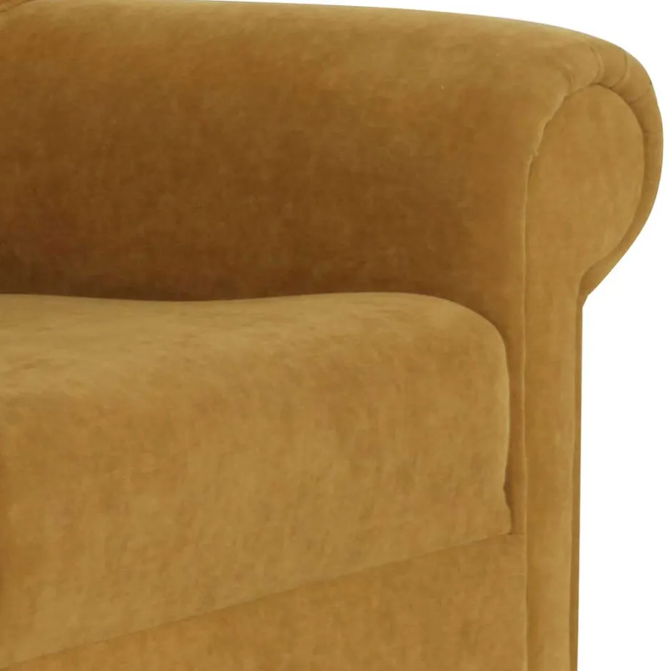 Ohrenbackensessel in Gelb Velours - Acigne^Wohnen Sale