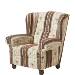 Ohrenbackensessel mit Streifen und Ornamenten - Etrinas^Wohnen