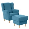 Ohrensessel aus Velours in Petrol - Edna^Wohnen Online