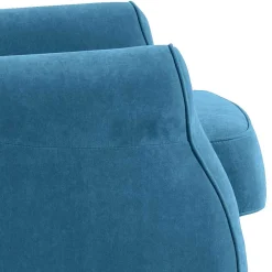 Ohrensessel aus Velours in Petrol - Edna^Wohnen Online