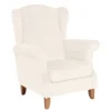 Wohnen Ohrensessel in Cremefarben Samtvelours - Leviada