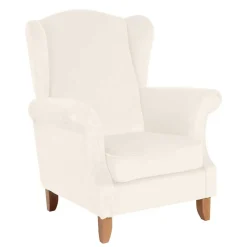 Wohnen Ohrensessel in Cremefarben Samtvelours - Leviada