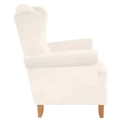 Wohnen Ohrensessel in Cremefarben Samtvelours - Leviada