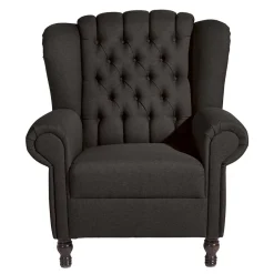 Wohnen Ohrensessel in Dunkelbraun Stoffbezug - Oase