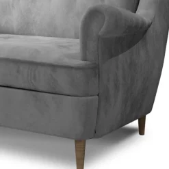 Wohnen Ohrensofa in Hellgrau Samtbezug - Renero