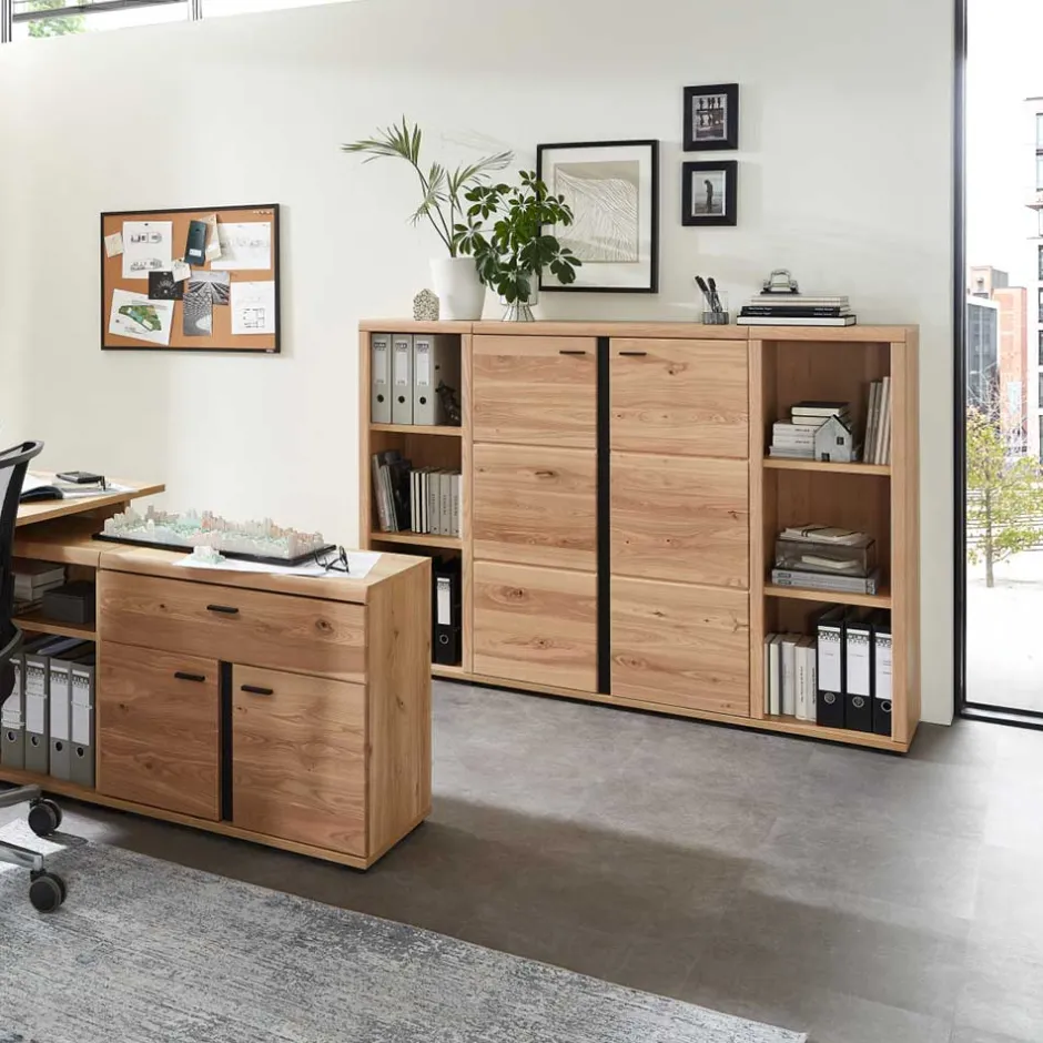 Wohnen Ordnerschrank mit Doppeltür teilmassiv - Emly