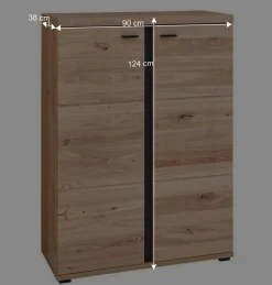 Wohnen Ordnerschrank mit Doppeltür teilmassiv - Emly