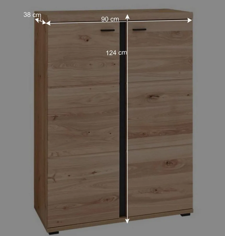 Wohnen Ordnerschrank mit Doppeltür teilmassiv - Emly