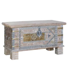 Orient Design Truhe in Antikweiß mit Bronze - Abraham^Wohnen Clearance