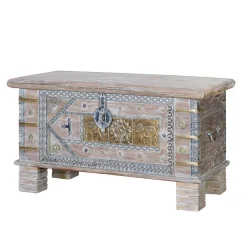 Orient Design Truhe in Antikweiß mit Bronze - Abraham^Wohnen Clearance