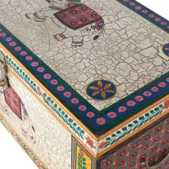 Wohnen Orient Design Truhe in Bunt mit Elefanten Motiv - Branle