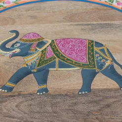 Wohnen Orient Style Couchtisch mit Elefanten farbenfroh bemalt - Tabacho