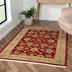 Wohnen Orient Teppich in Dunkelrot und Beige - Malaya