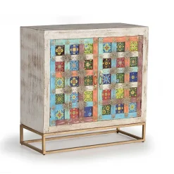 Wohnen Oriental Design Türen-Kommode in Holz White Wash - Jula