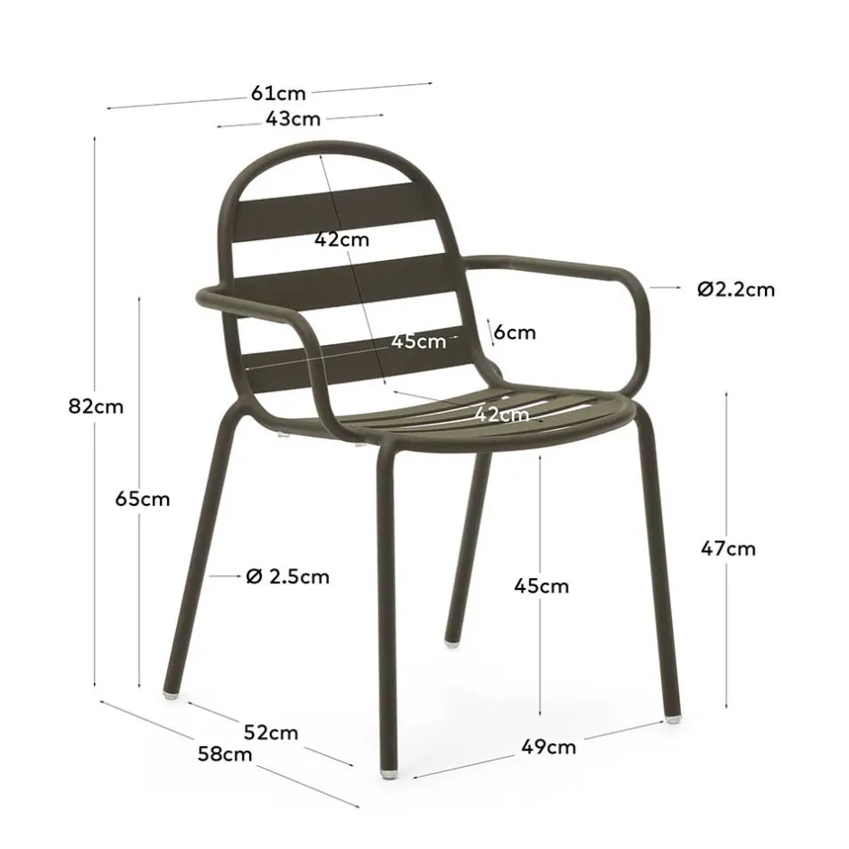 Outdoor Armlehnenstühle in Graugrün - Ocna (4er Set)^Wohnen Sale