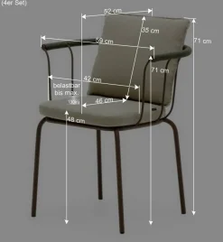 Wohnen Outdoor Armlehnstühle in Braun - Ragusca (4er Set)