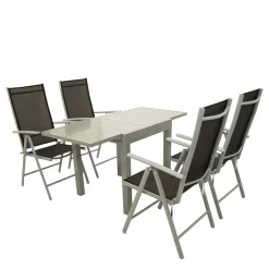 Outdoor Essgruppe aus Aluminium - Trenta (fünfteilig)^Wohnen