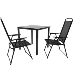 Outdoor Essgruppe mit zwei Klappstühlen - Saridio (dreiteilig)^Wohnen Best