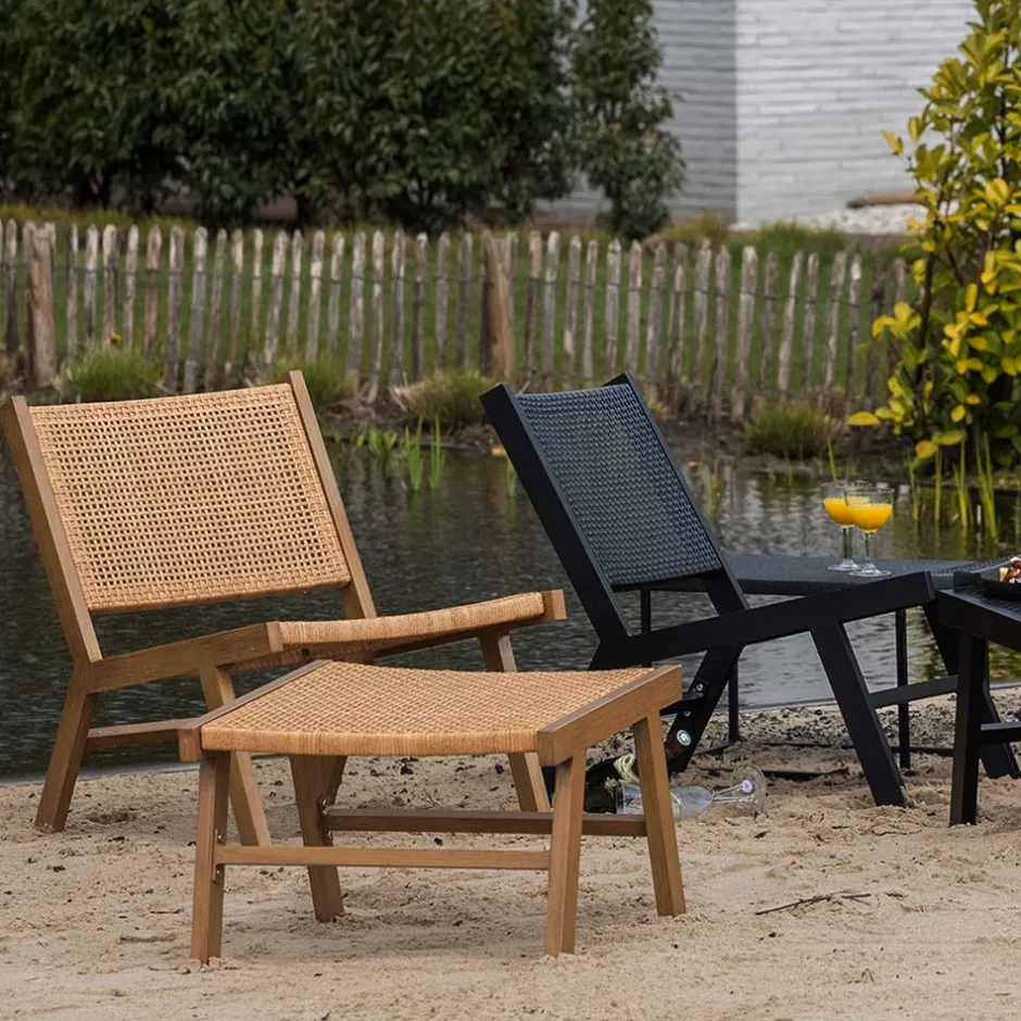 Outdoor Hocker aus Geflecht Kunstrattan - Abajo (2er Set)^Wohnen Sale