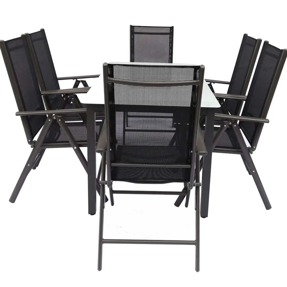 Outdoor Sitzgruppe mit Glastisch - Franatico (siebenteilig)^Wohnen New