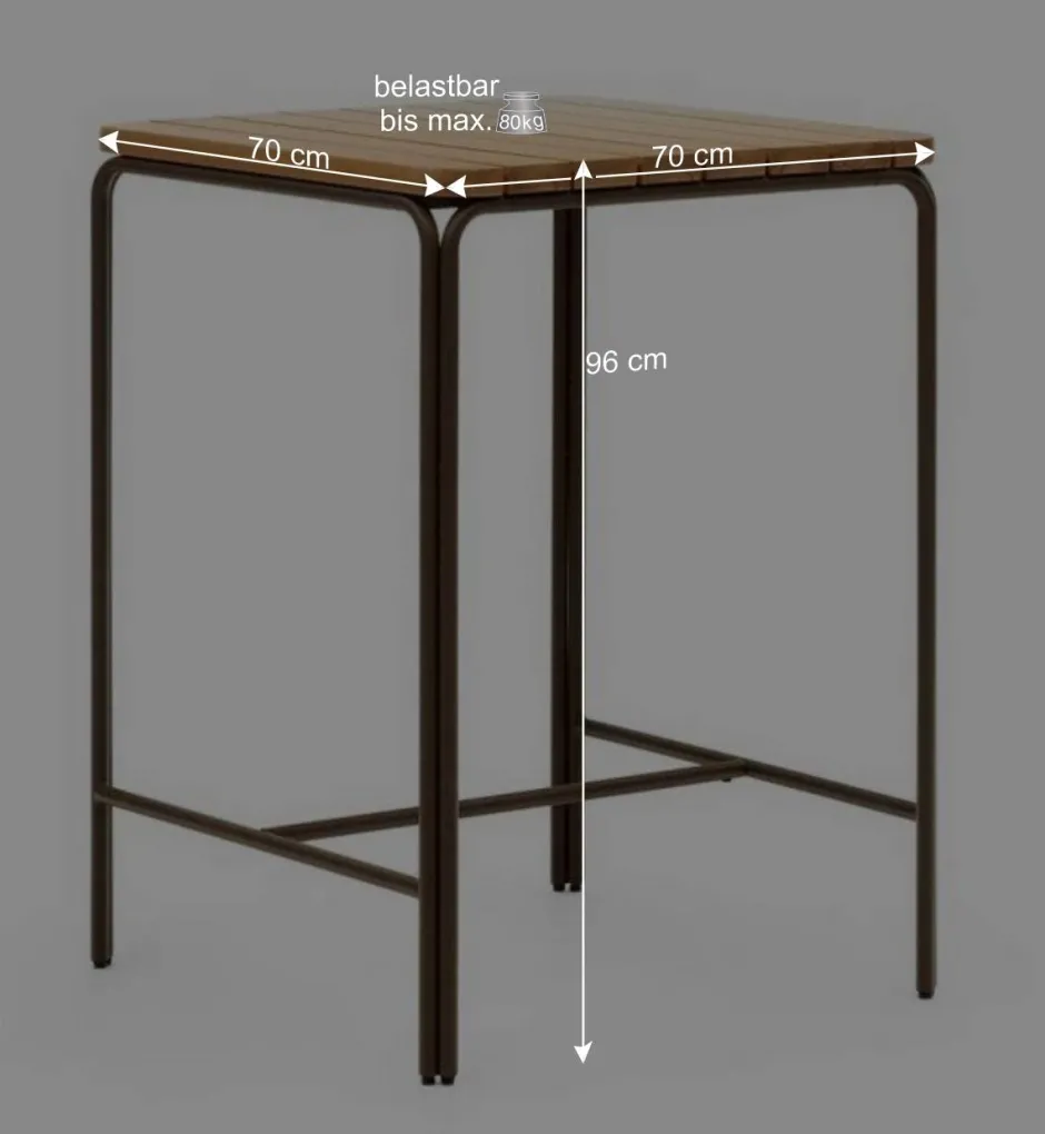 Outdoor Stehtisch aus braunem Metall - Ragusca^Wohnen