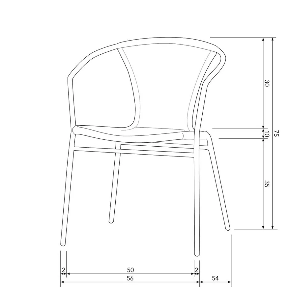 Wohnen Outdoor Stühle aus Kunstrattan - Mondello (4er Set)