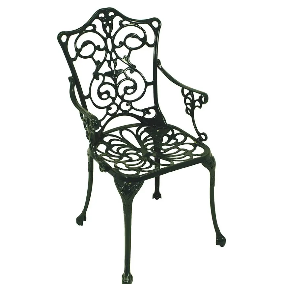 Outdoor Stuhl mit Armlehnen in Dunkelgrün - Tilano^Wohnen Outlet