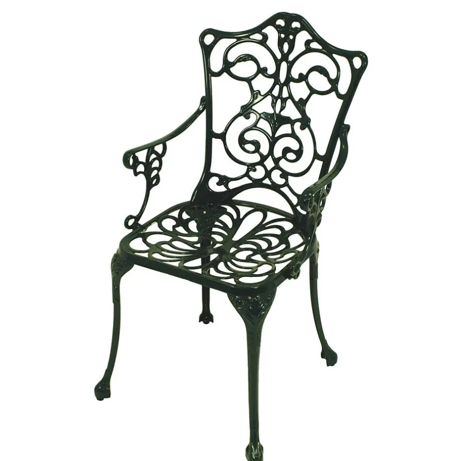 Outdoor Stuhl mit Armlehnen in Dunkelgrün - Tilano^Wohnen Outlet