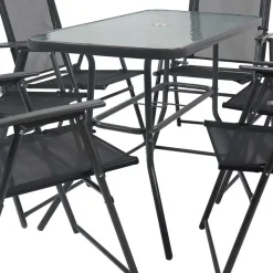 Wohnen Outdoor Tisch & Klappstühle Set - Alcamo (siebenteilig)