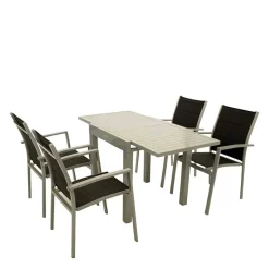 Wohnen Outdoor Tisch mit Armlehnenstühlen - Ashford (fünfteilig)