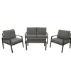 Wohnen Outdoor-Lounge Set aus Aluminium - Zebrano (vierteilig)